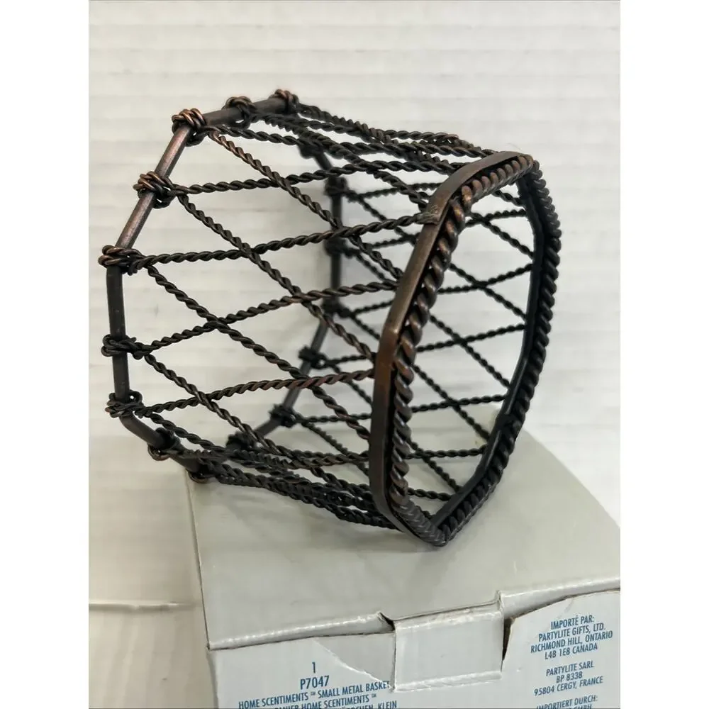 Partylite Home Scentiments "Small Metal Basket" Candle Holder - P7047 - Picture 3 of 3